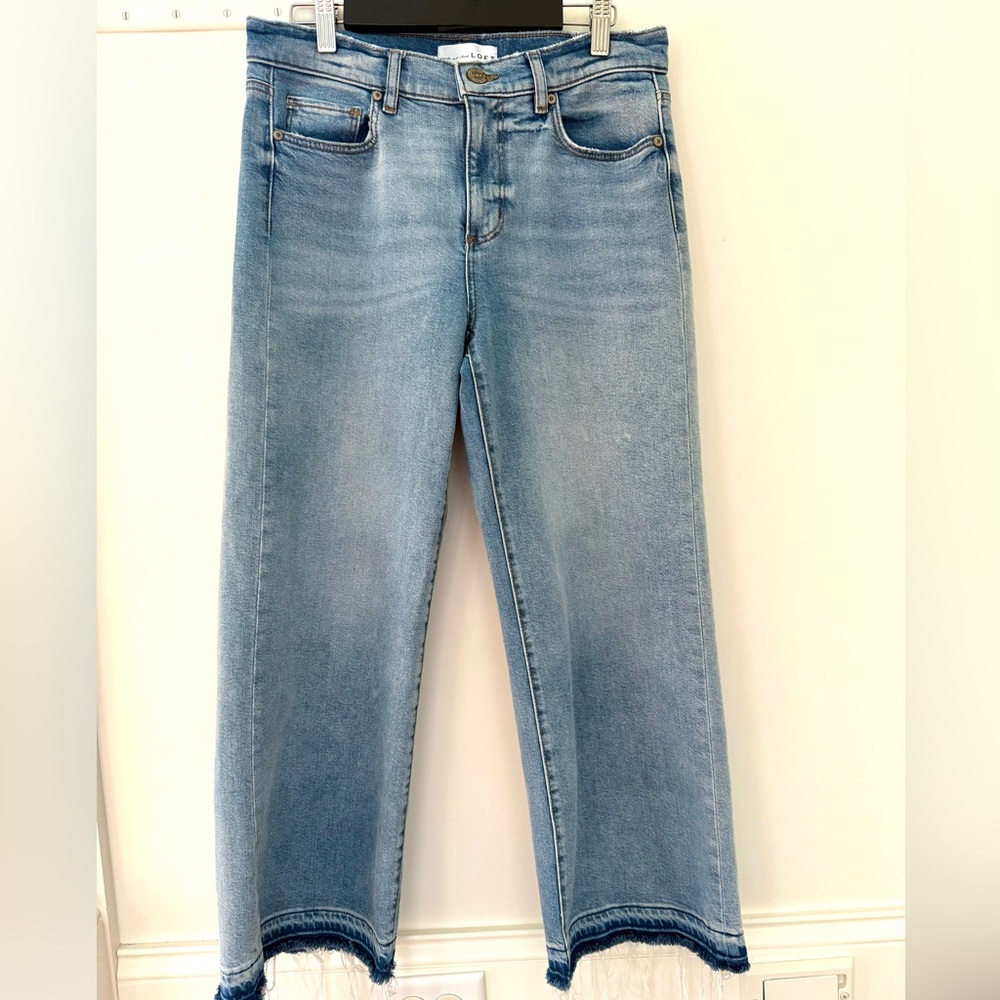 LOFT Women’s Pants Jeans Wide Leg Crop Destructed Frayed Hem Women Size 4 / 27 - Picture 2 of 14